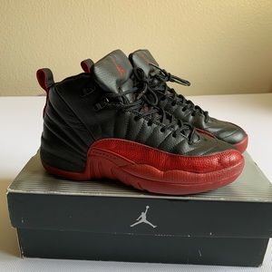 Air Jordan 12 Retro 6Y- Black, Varsity Red